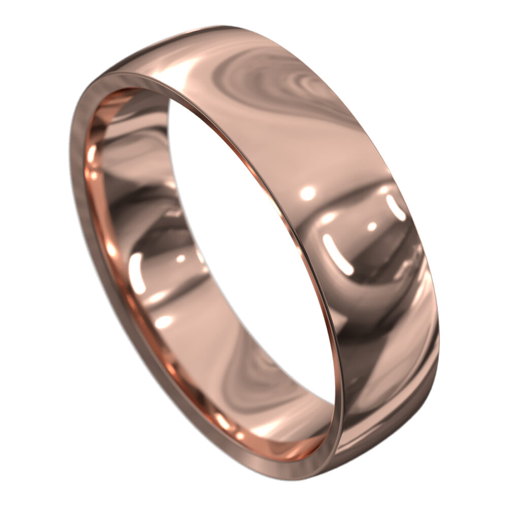 WWCS1080 R Rose Gold High Polished Mens Wedding Ring