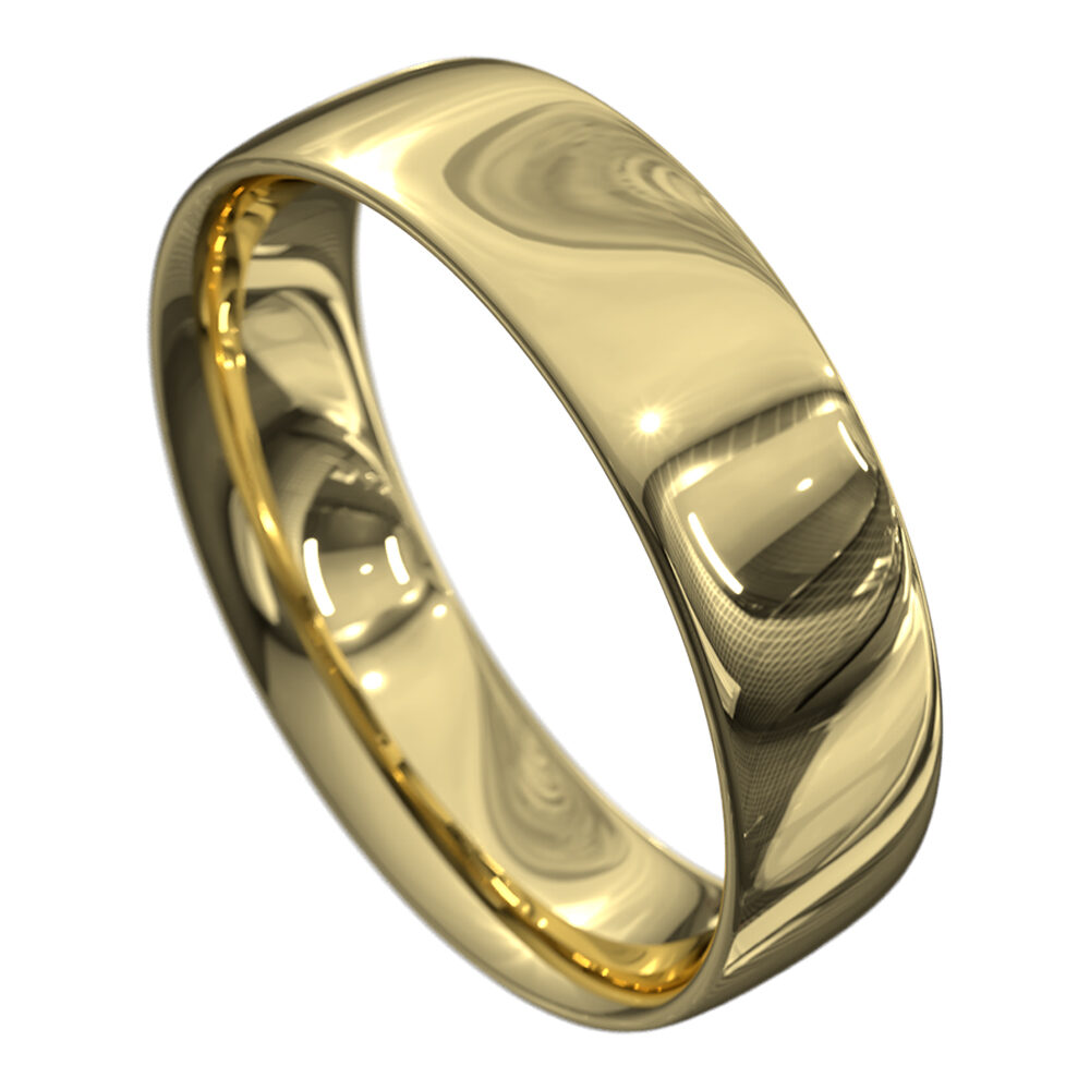 WWCS1090 Y Yellow Gold Polished Finish Mens Wedding Ring