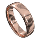 WWCS1100 R Sensational High Polished Rose Gold Mens Wedding Ring