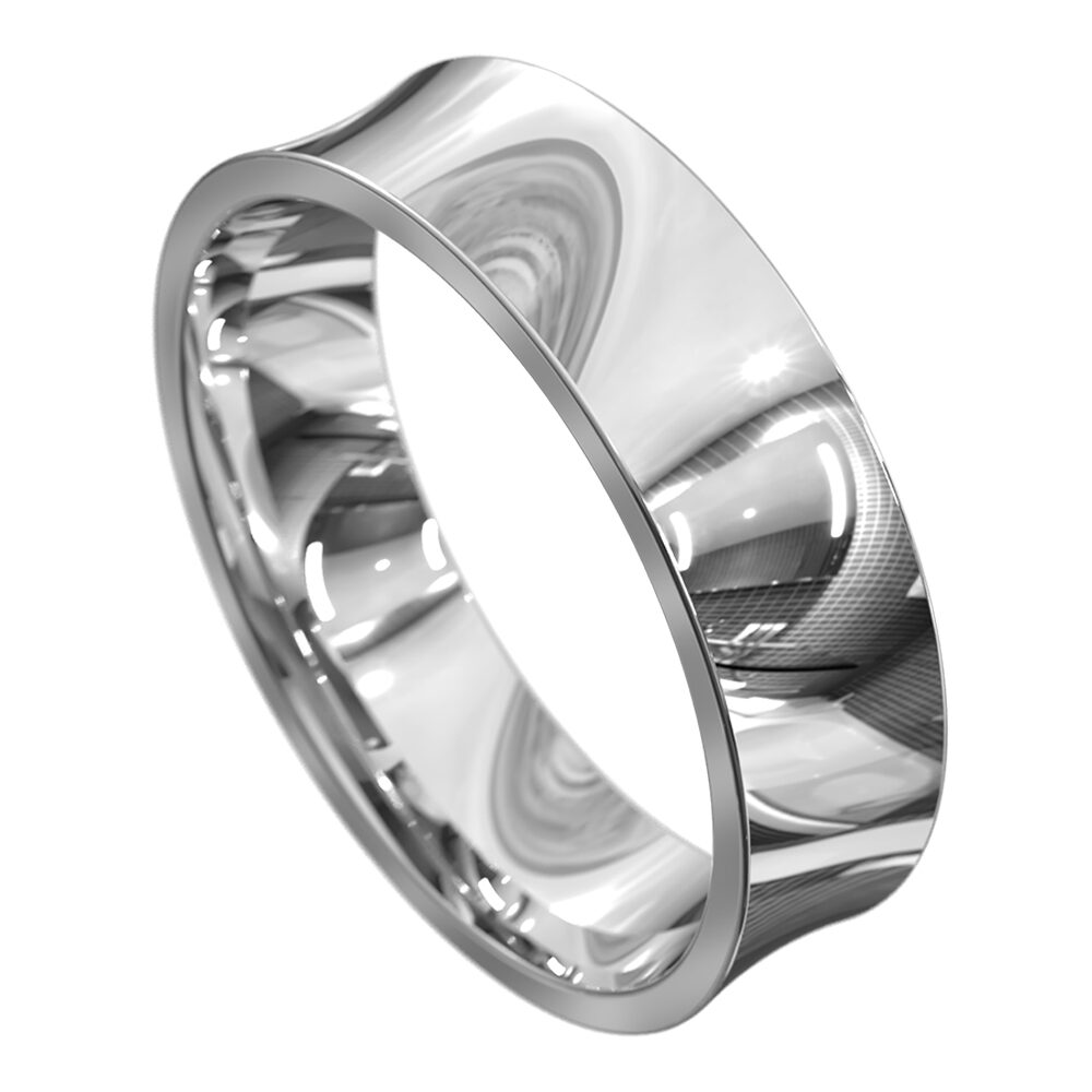 WWCS1110 W Brilliant White Gold Mens Wedding Ring