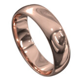 WWCS1130 R Impressive High Polished Rose Gold Mens Wedding Ring