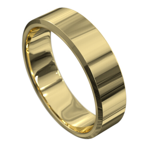 WWCS1150 Y Flat Polished Yellow Gold Mens Wedding Ring