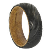 DSR 001 Black damascus steel and wood ring