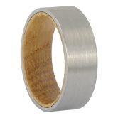 FTR 130 Brushed tungsten and whisky wood mens ring