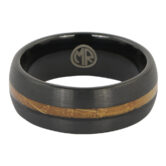 FTR 135 Tungsten black and whiskey wood mens ring 2 rotated