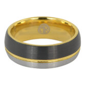 FTR 138 Black and gold tungsten wedding ring 2 rotated