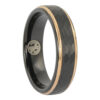 Tungsten faceted rose gold mens ring