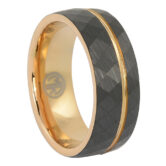 FTR 143 Tungsten faceted rose gold mens ring