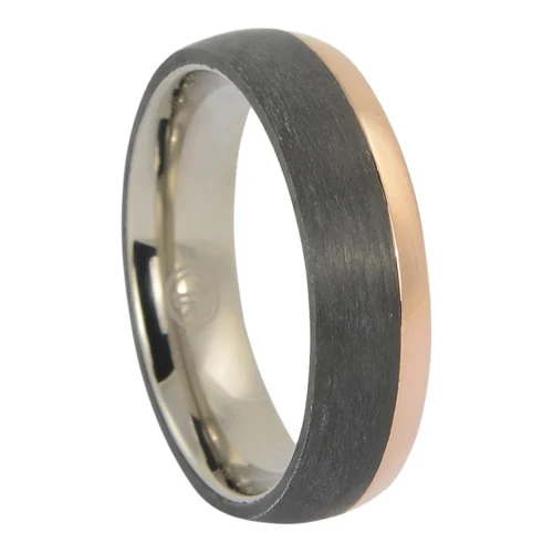 Lightweight Titanium and Brushed Carbon Men's Ring