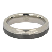 ITR 173 Carbon Fibre and faceted titanium mens ring 2 rotated