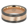 Carbon fibre titanium gold mens ring