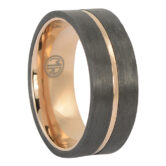 ITR 176 Carbon fibre titanium gold mens ring