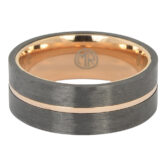 ITR 176 Carbon fibre titanium gold mens ring 2 rotated
