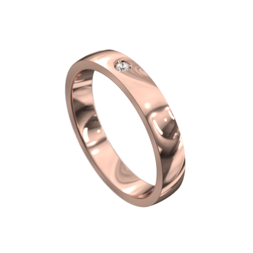 Sensational Rose Gold Satin Mens Wedding Ring