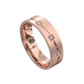 Centre Groove Rose Gold Mens Ring