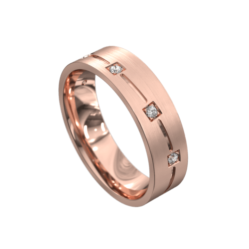 Centre Groove Rose Gold Mens Ring