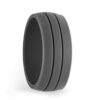 Mens Twin Groove Grey Silicone Rings Australia