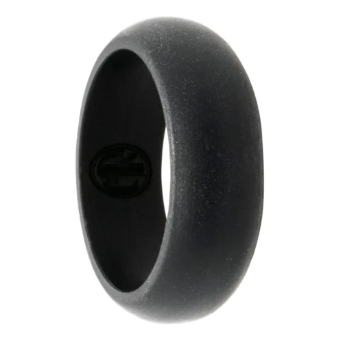Mens Dome Black Silicone Ring