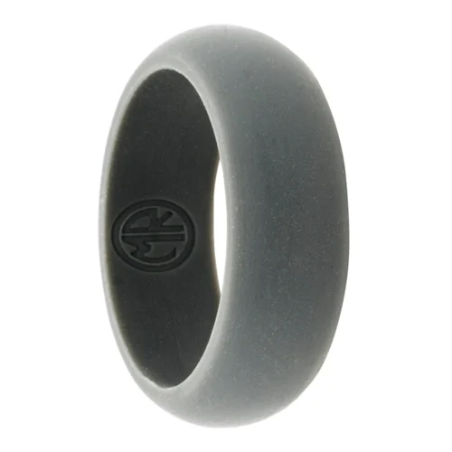 Mens Dome Dark Grey Silicone Ring