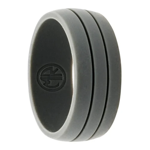 Twin Groove Dark Grey Silicone Ring