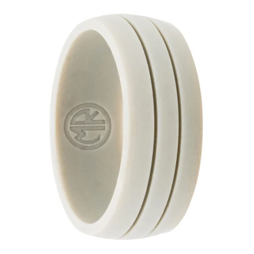 Twin Groove Light Grey Silicone Ring