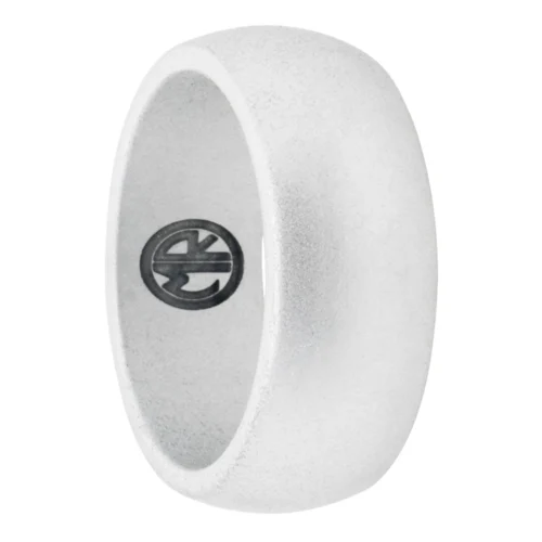 Mens Silver Silicone Ring