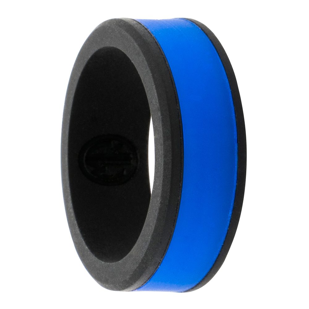 Black Blue Silicone Ring