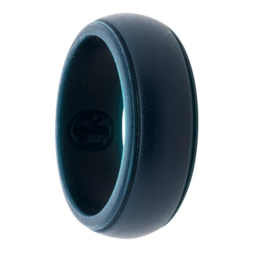 Navy Silicone Ring with Step Edge 8mm