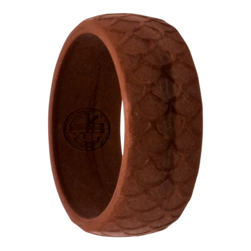 Dragon Scale 8.7mm Bronze Mens Silicone Ring