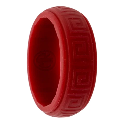 Hollow Square Red 8mm Mens Silicone Ring