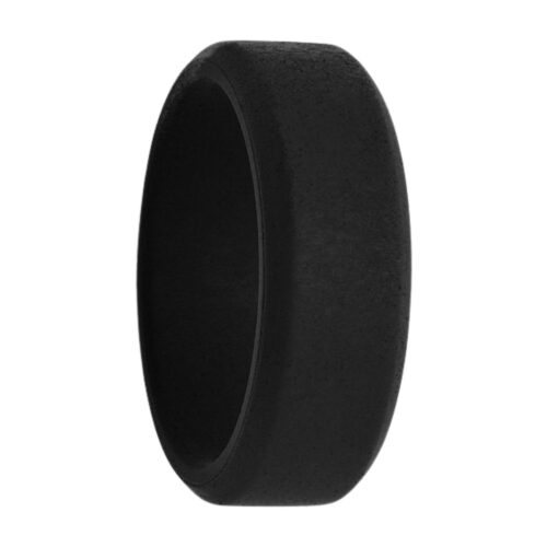 thumbnail image 2 of Keepfit Men's Silicone Wedding Ring – Comfortable Flexible Step Edge Band In Black 2 of 6