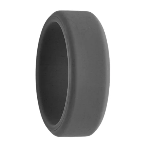 Flat 8mm Grey Men's Silicone Ring
