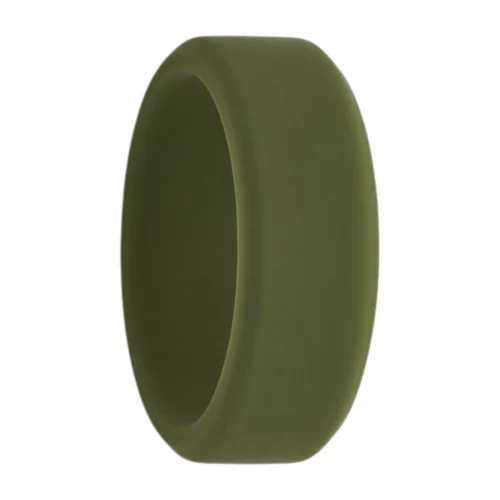 Flat 8mm Khaki Men's Silicone Ring