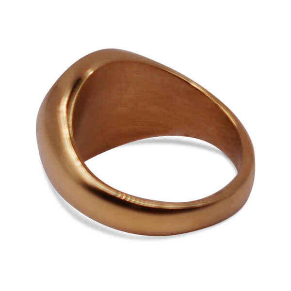 SIG-004 Polished Gold Steel Round Mens Signet Ring (2) SIG-004 Polished Gold Steel Round Mens Signet Ring (2)