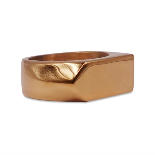 Liam Pointed Edge Gold Signet Ring