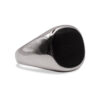 Maverick Polished Signet Ring with Black Face