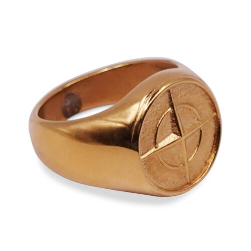 Meridian Golden Compass Minimalist Signet Ring