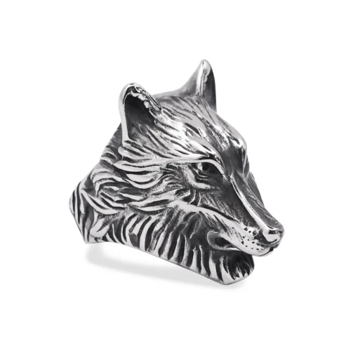 Lupus Steel Wolf Signet Ring