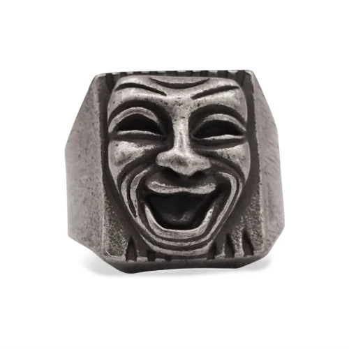 Rhapsody's Vintage Drama-Faced Silver Signet Ring