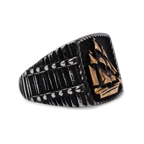Golden Galleon Signet Ring
