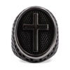 Nexus Aged Steel Cross Signet Ring