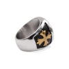 St. Michael Embossed Two Toned Signet Ring