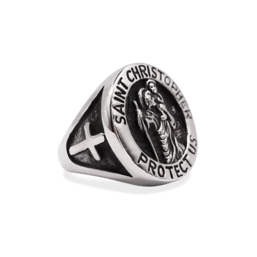 Saint Christopher Polished Signet Ring