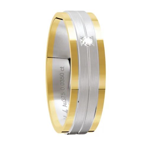Two-Tone Diamond Gold Wedding Ring