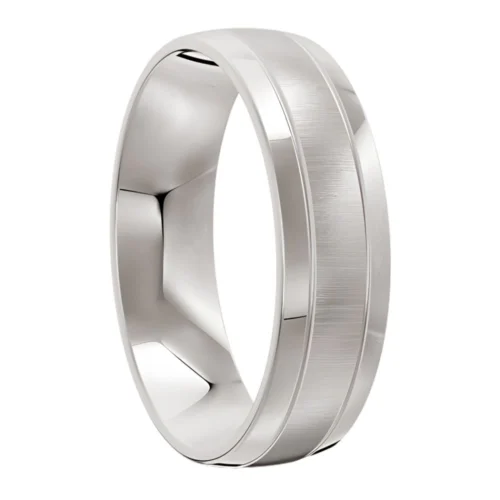 Brushed White Gold Ring