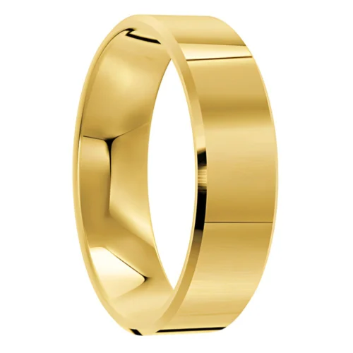 Flat Polished Yellow Gold Wedding Ring