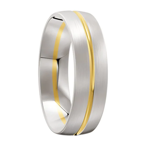 Extraordinary White and Yellow Gold Wedding Ring