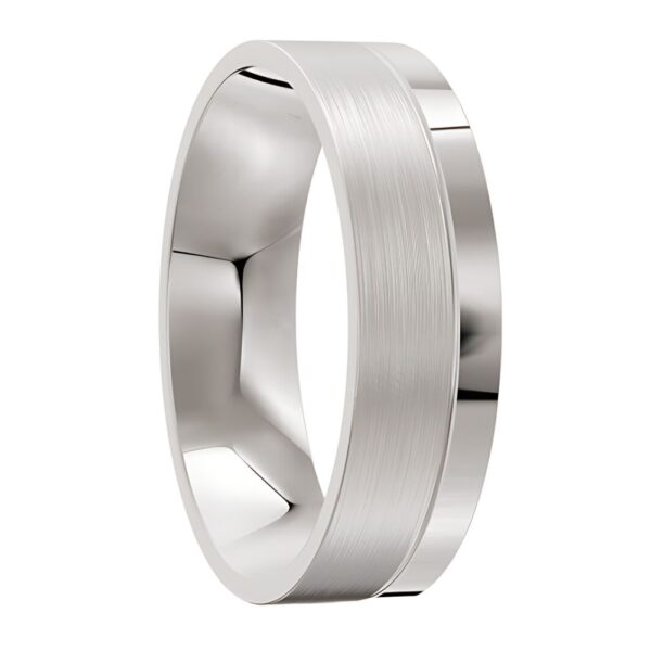 3050 White Gold Mens Wedding Band