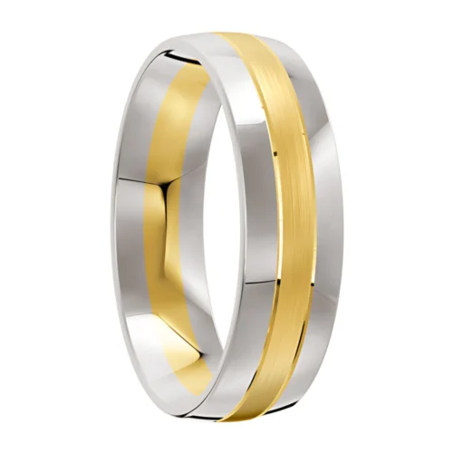 Polished White and Yellow Gold Wedding Ring