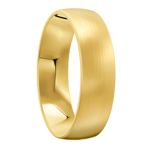Stunning Brushed Yellow Gold Wedding Ring